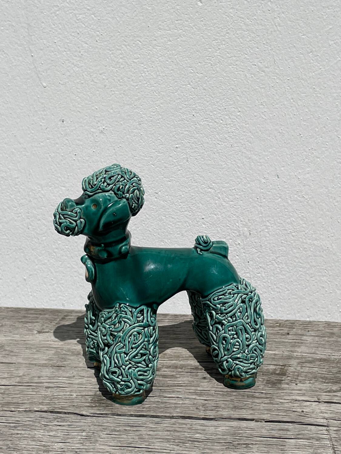 Spaghetti Green Ceramic Poodle Dog