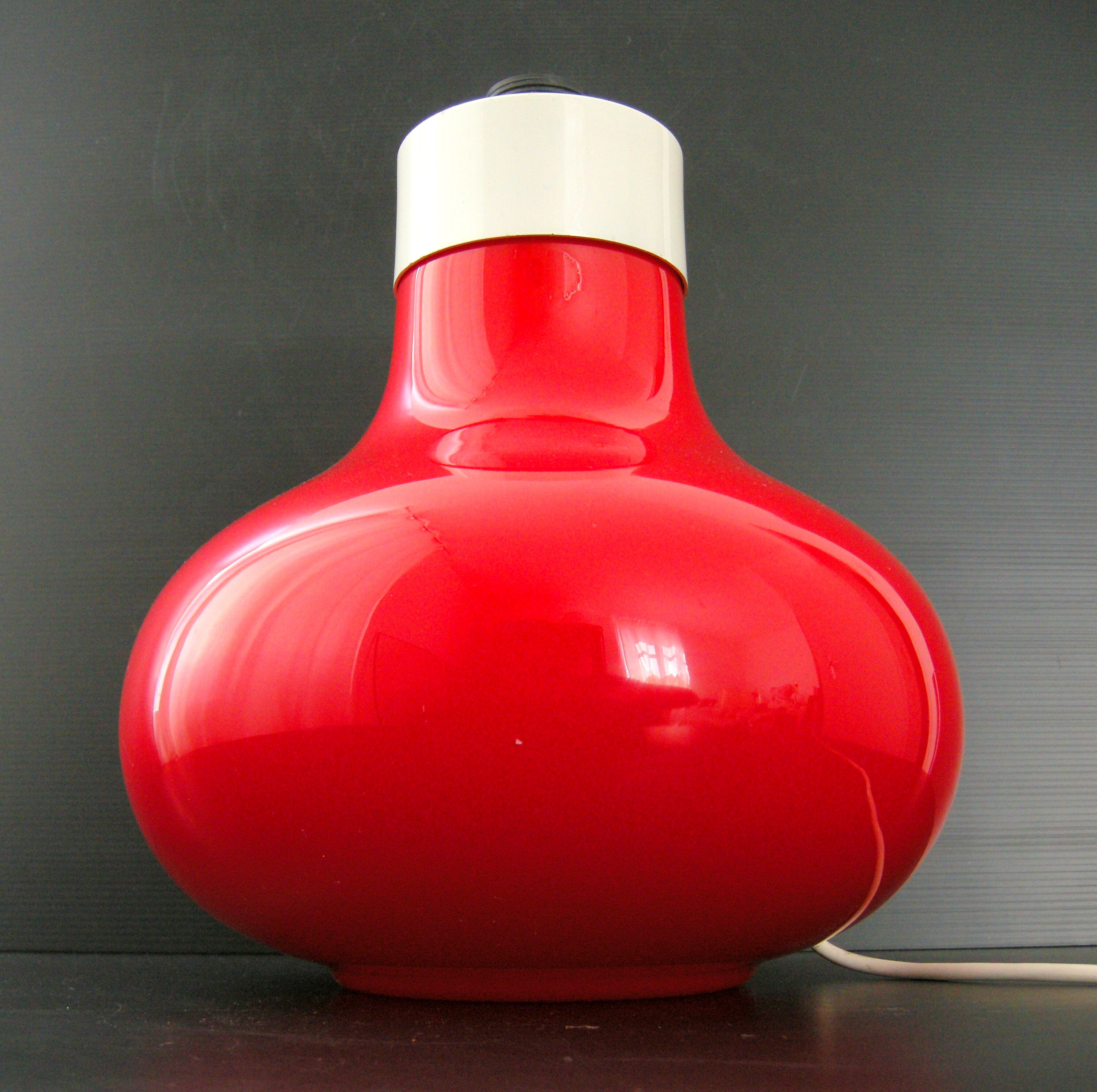 Luminous lamp foot in vintage glass 1970