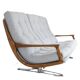 Scandinavian sofa in grey fabric and wood, 1960s