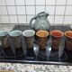 Arroka basque stoneware from ciboure rare set blue jug and 6 cups