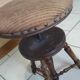 Antique Napoleon III Adjustable Round Piano Stool