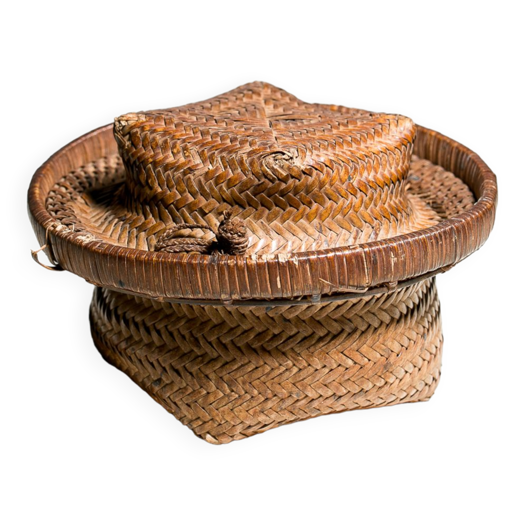 PETIT PANIER AFRICAIN CYLINDRIQUE EN ZIGZAG XS » ikama art et déco