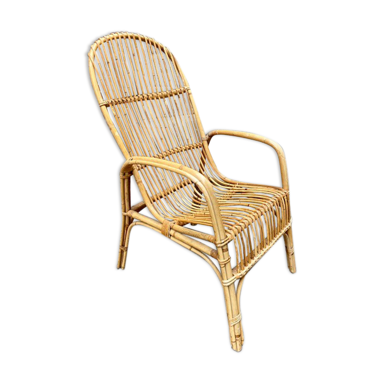 Rattan armchair circa 1960