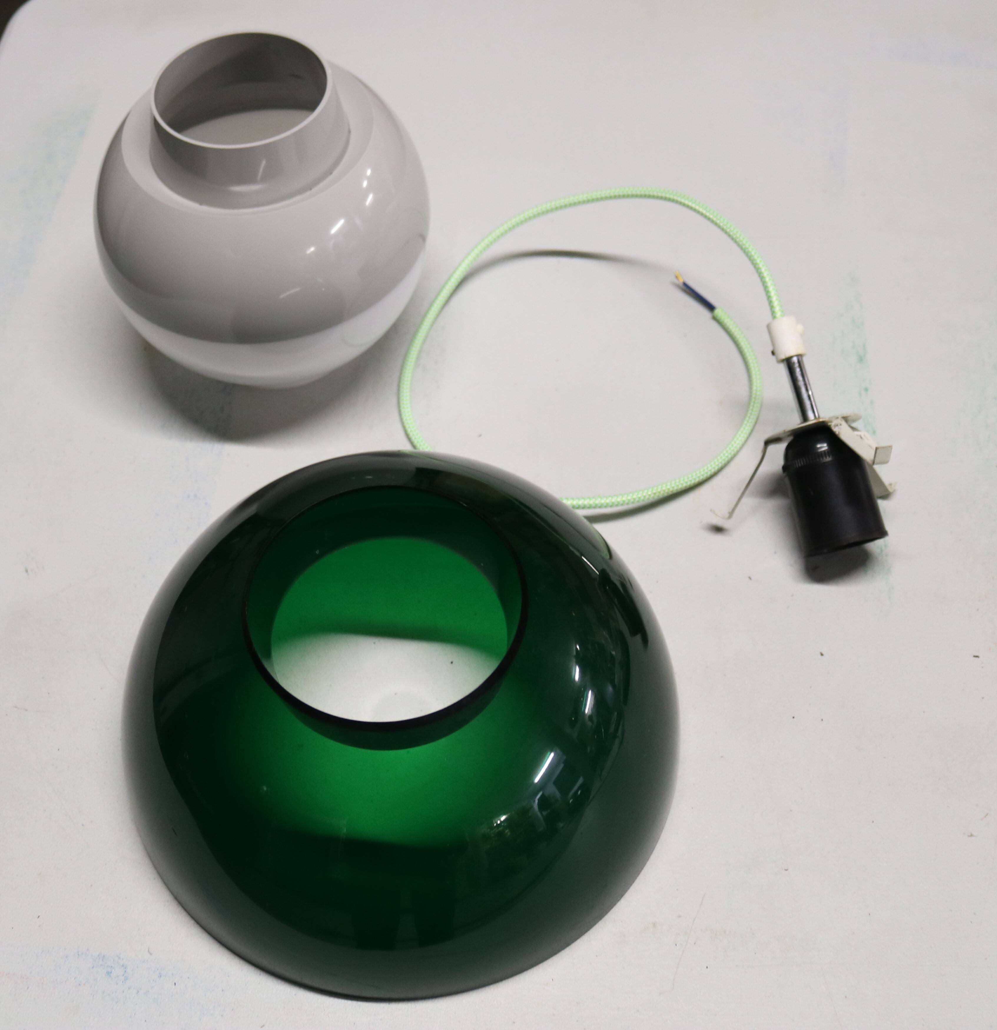 Great looking acrylic pendant lamp by Bent Karlby for ASK Lightings - Model Ergo - Denmark 70's