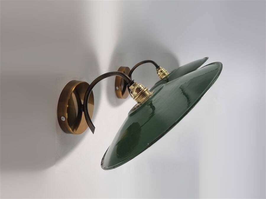 Pair of enameled sheet metal wall lights