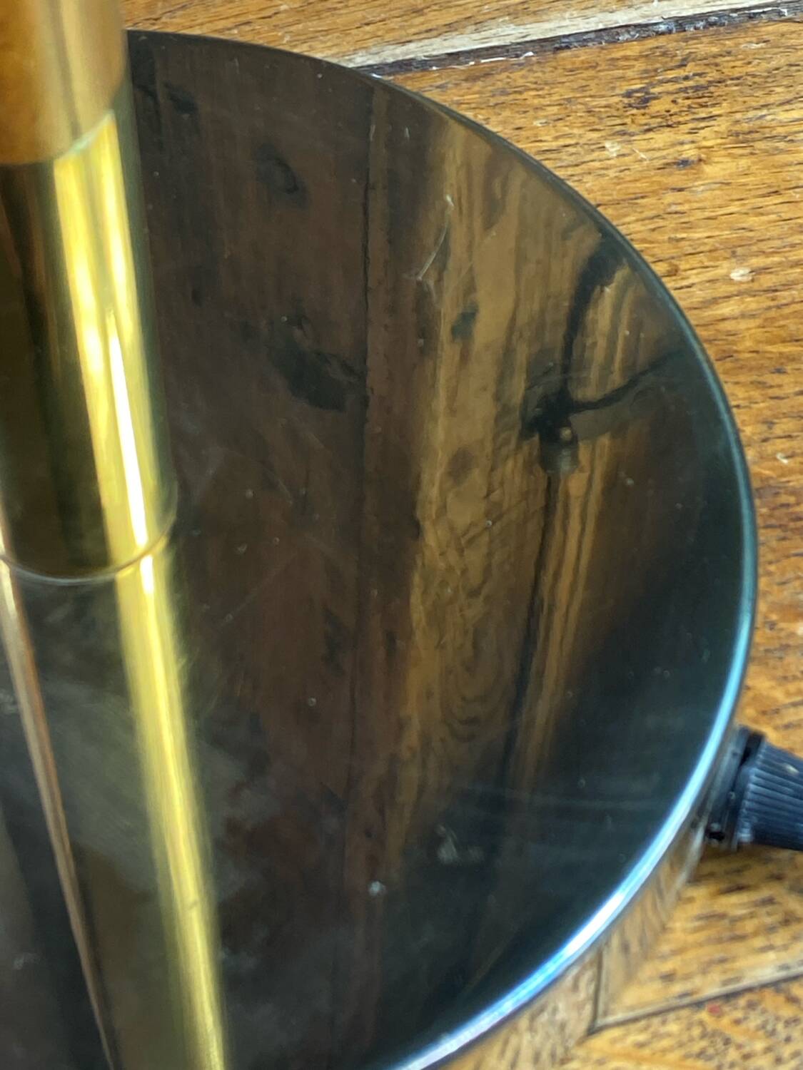 Brass lamp with pleated shade