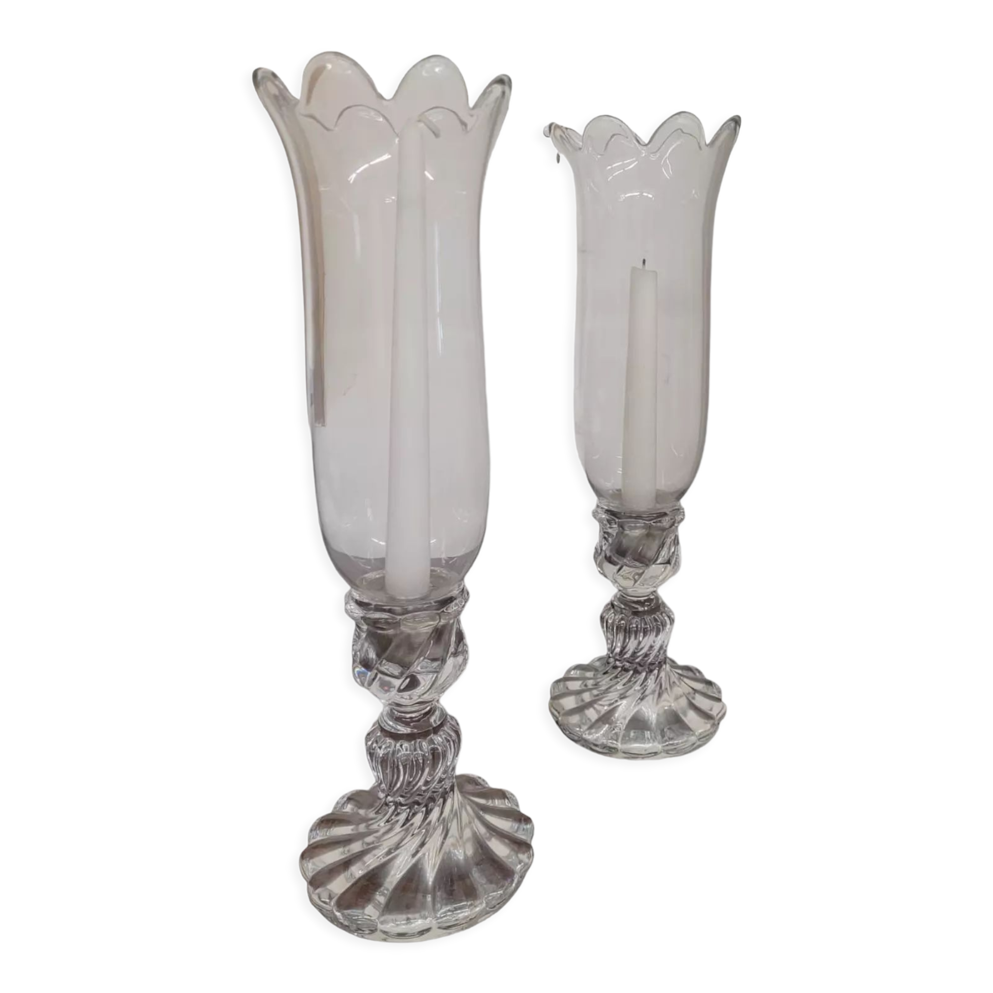 Pair of baccarat photophores