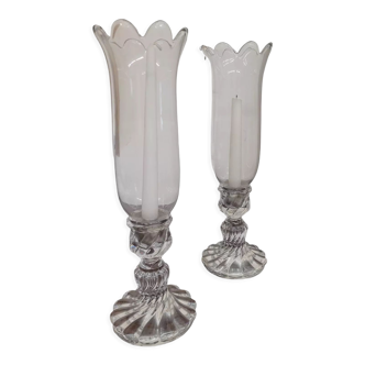 Pair of baccarat photophores