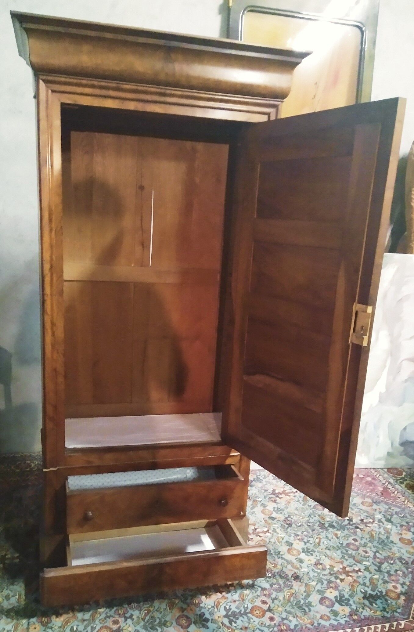 Louis Philippe wardrobe in walnut bramble