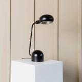 Black metal adjustable desk lamp, postmodern Memphis style, Italian 1980s design, swivel head