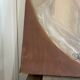 Oil painting canvas portrait woman lace dress 19th century merl