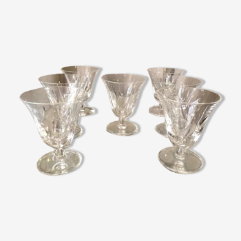 Suite of 7 glasses with cooked wine or port crystal st louis model jersey