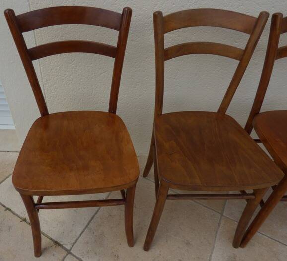 4 Lutherrma brand bistro chairs in their patinas – Very good condition