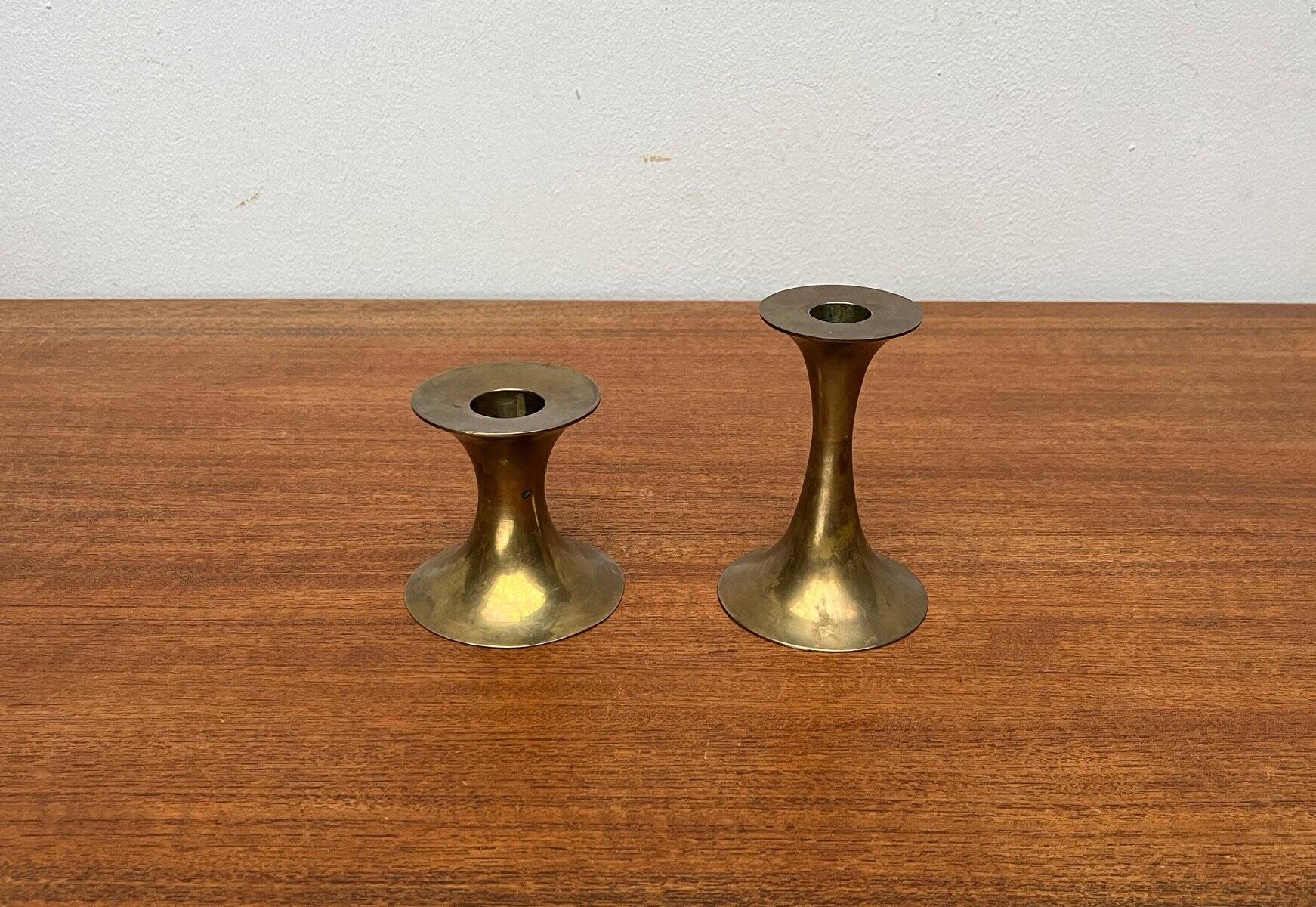 Mid-Century Brass Candleholders, 1960s, Set of 2