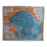 Ancienne carte scolaire de géographie les océans et les mers Hatier Vallaux n°26
