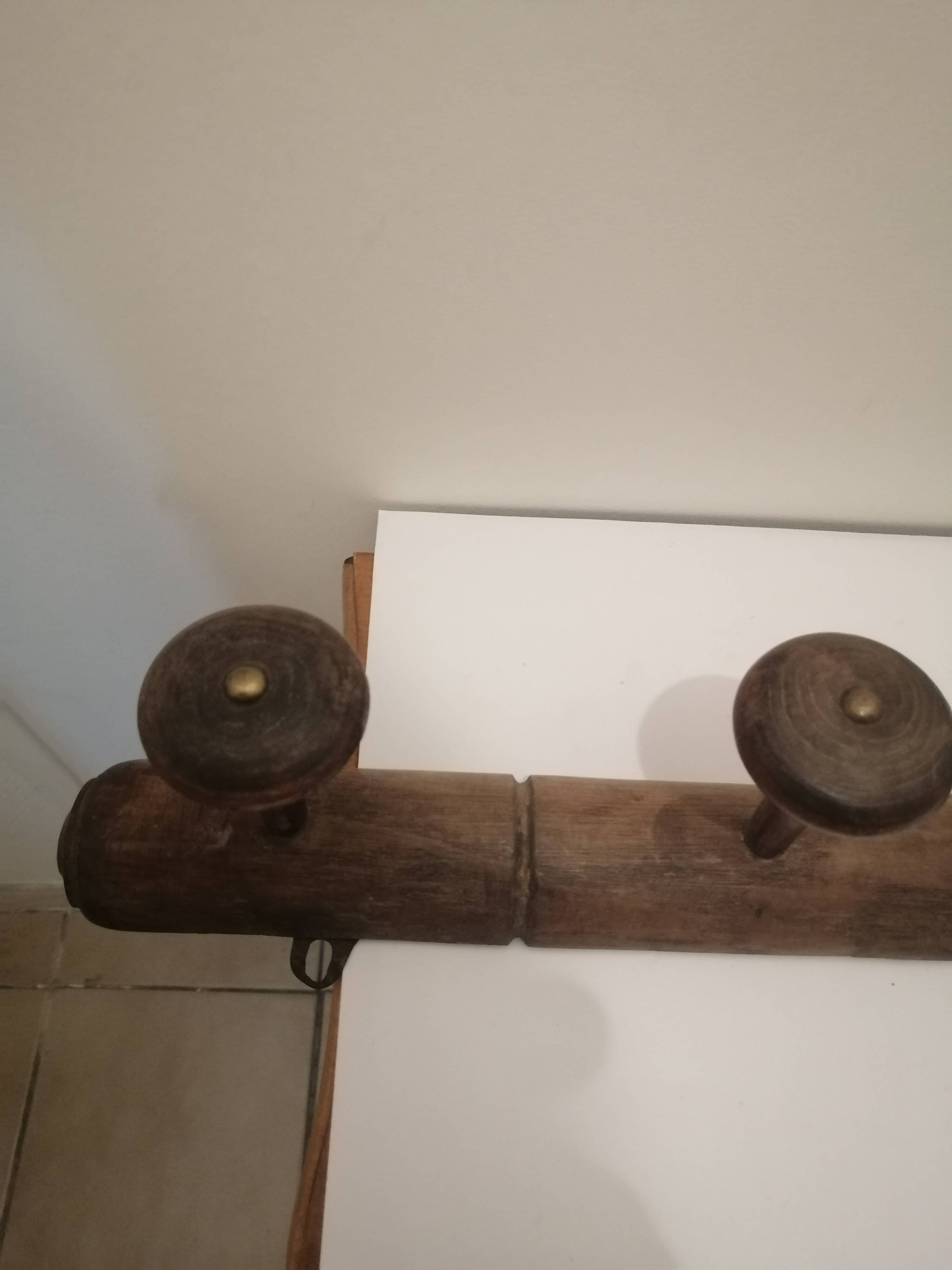 Vintage wooden coat rack with 4 hooks