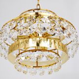 Lustre Bakalowits Vienna in gilded brass and diamond crystals, Austria, 1970