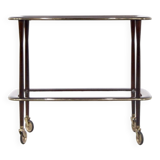 Mahogany brass and glass drinks trolley from italy, circa 1950