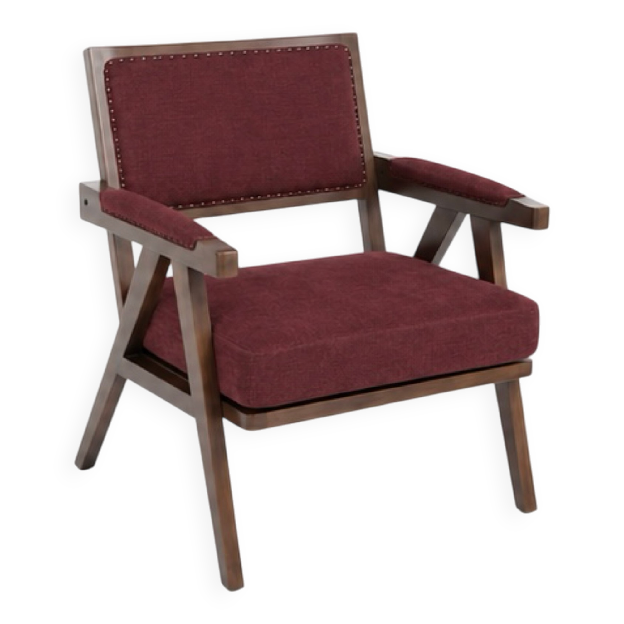 Vintage burgundy lounge chair – Mid-Century style