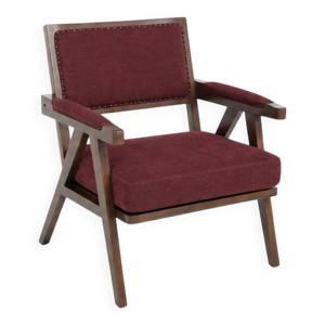 Fauteuil lounge vintage - bordeaux