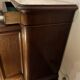 Antique wood-panelled sideboard with white marble top – Circa 1880