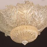 Plafonnier en verre de Murano ambré, Italie années 1970