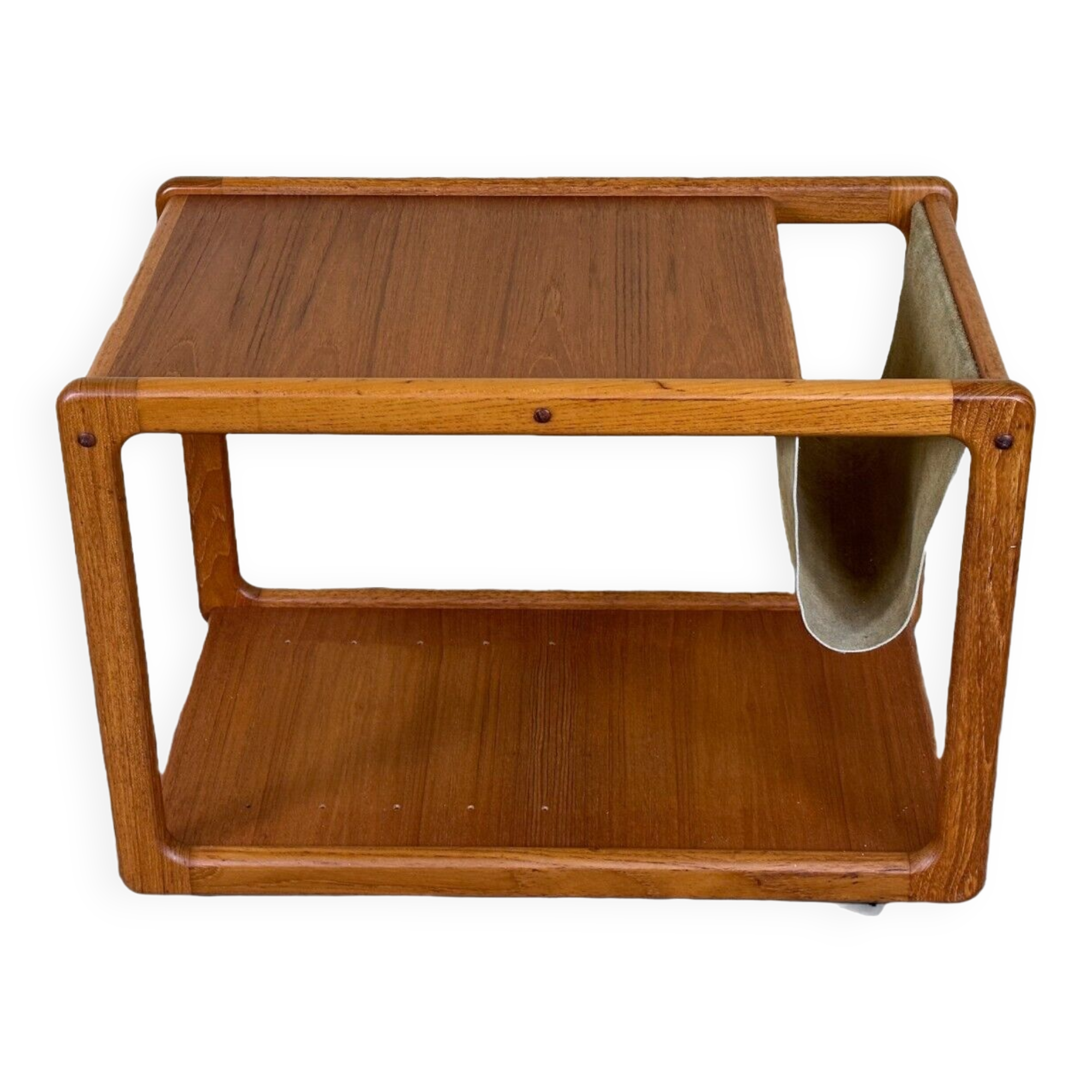 60s 70s teak table side table newspaper stand Danish Design Denmark