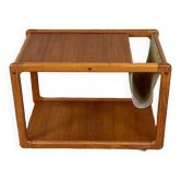 60s 70s teak table side table newspaper stand Danish Design Denmark