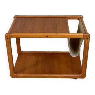 60s 70s teak table side table newspaper stand Danish Design Denmark