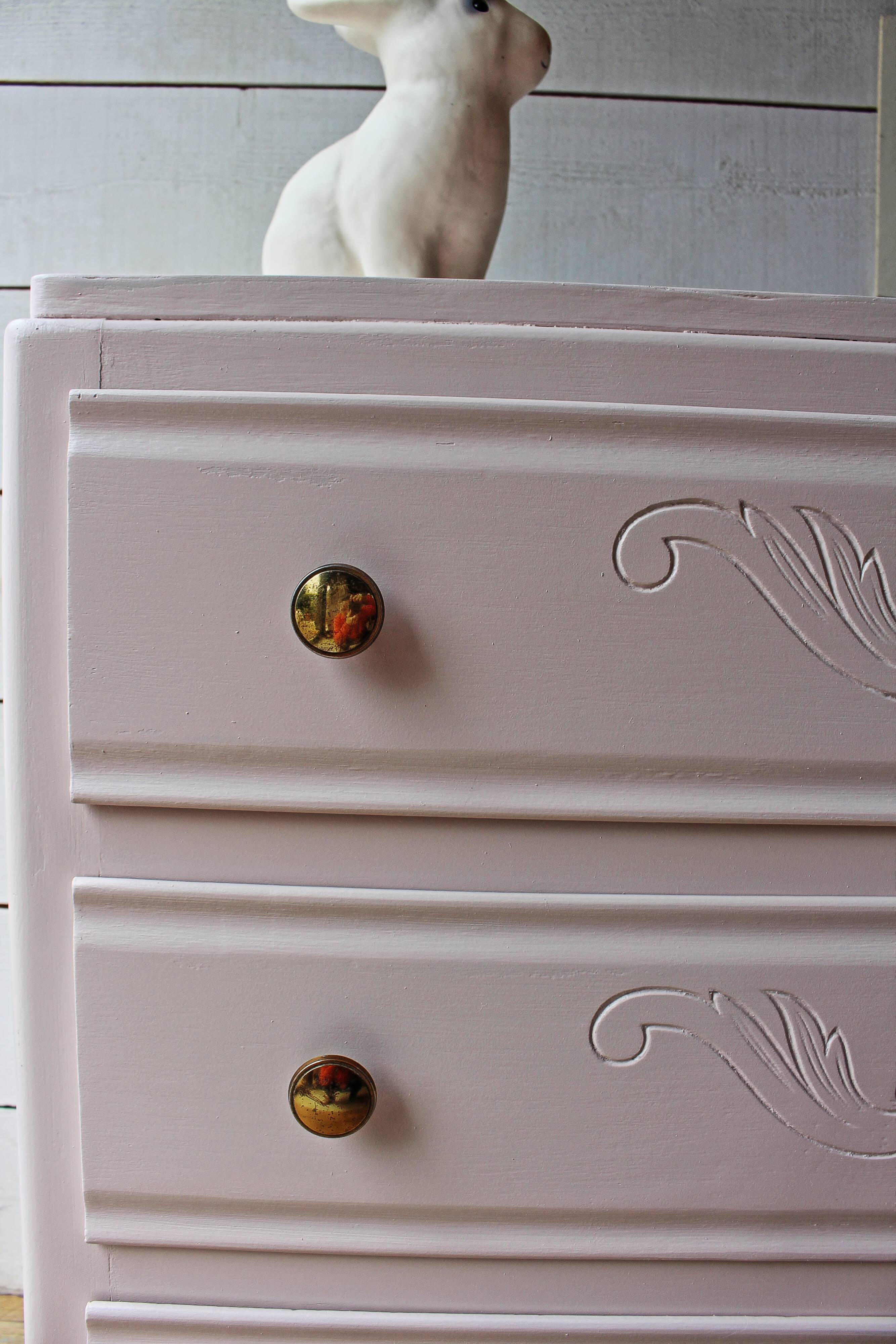 Commode années 60 rose poudré