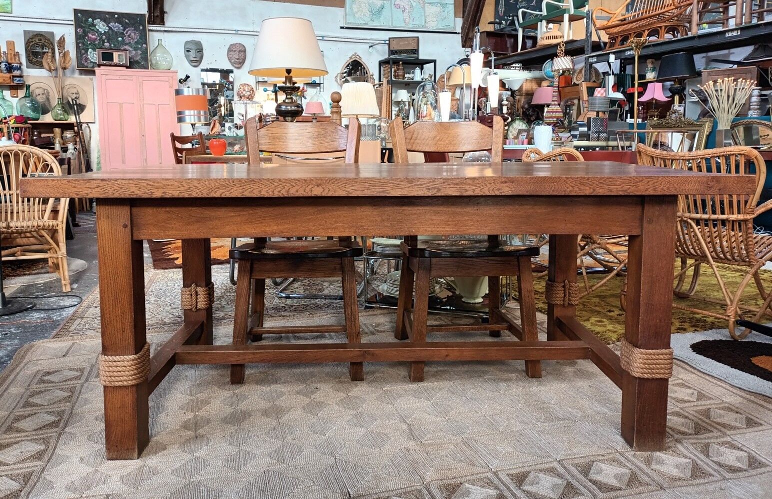 Solid oak farmhouse table