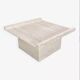 Square travertine coffee table by Claude Berraldacci. 1990s. France.