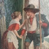 Painting "a warm welcome" by Eugène François DE BLOCK in 1881