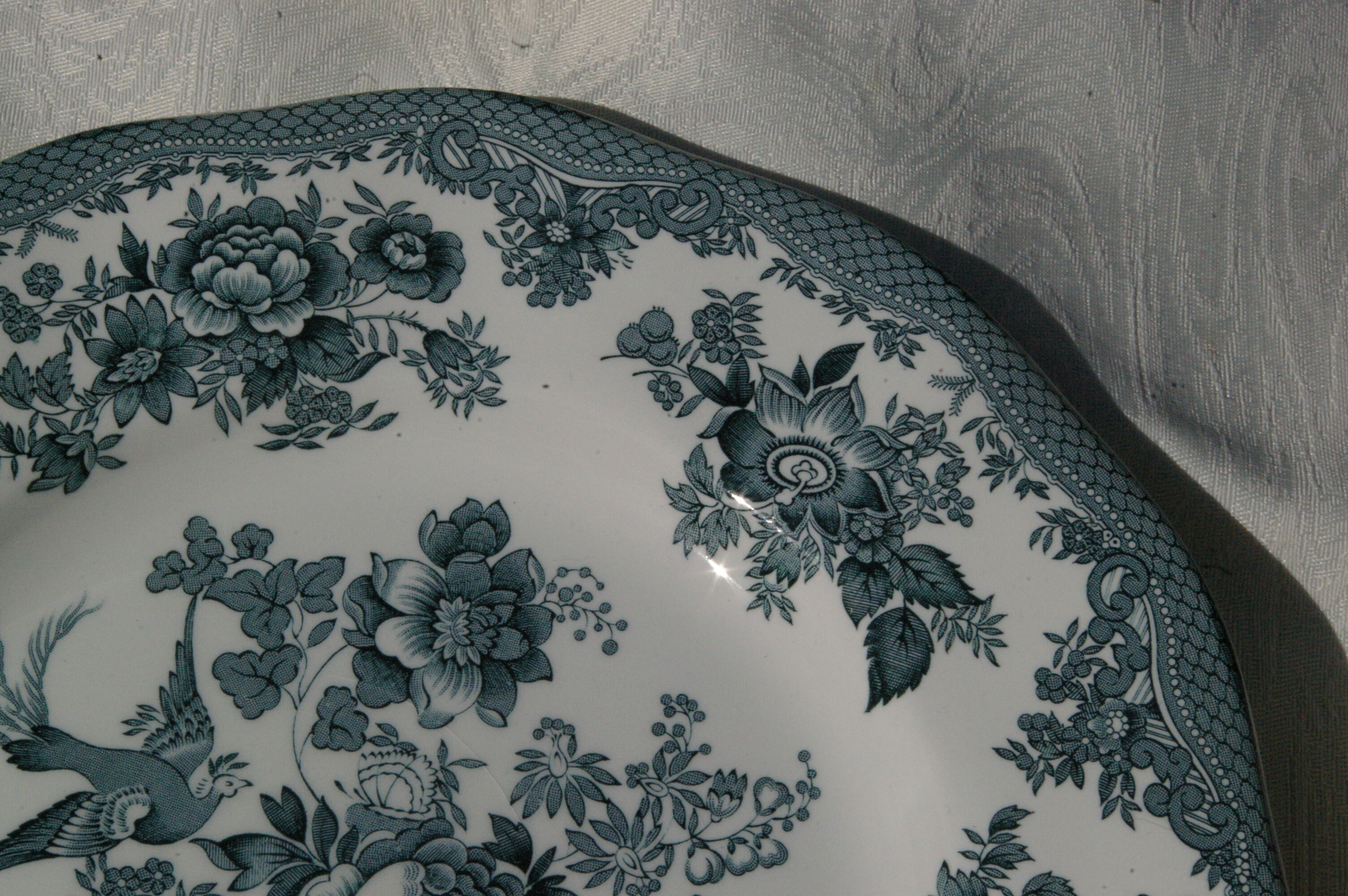 6 Flat Plates - Enoch Wedgwood (Tunstall) Ltd - Asiatic Pheasants Blue