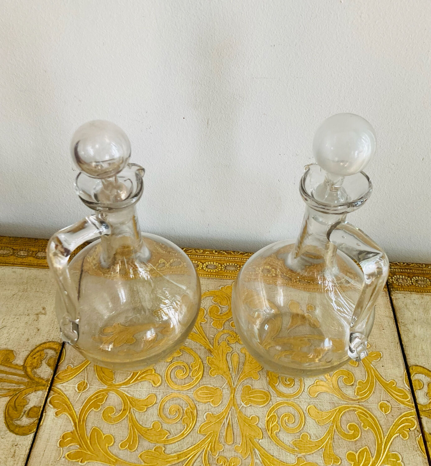 Pichets où carafons à vins en verres époque XIXe