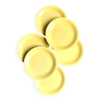 6 Villeroy & Boch flat plates in yellow enameled earthenware