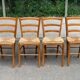 4 chaises de cuisine en bois massif paillées dossier échelle 1980