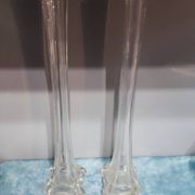 Paire de vases soliflores en verre ciselé vintage