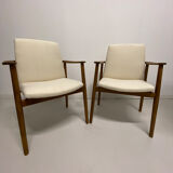Pair of Borge Mogensen armchairs published by Soborg Mobler, model 165, Denmark 1960