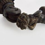 Ancien heurtoir de porte ange Chérubin en fonte, XIXème siècle