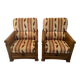 Jacques Leleu - Pair Of Cherry Wood Armchairs