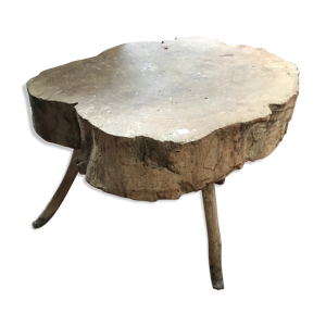 Table basse bois brut