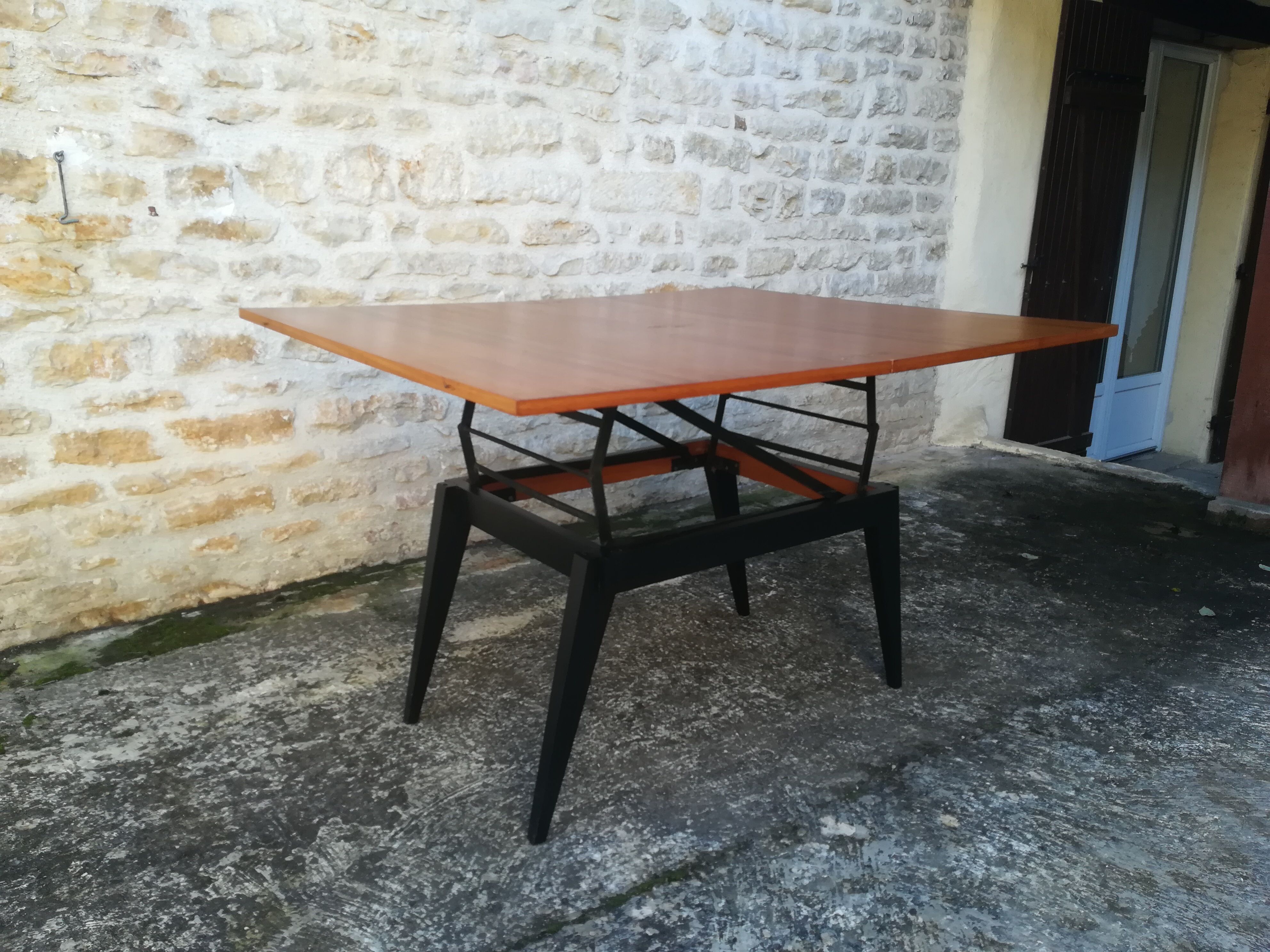 Modular teak coffee table Albert Ducrot