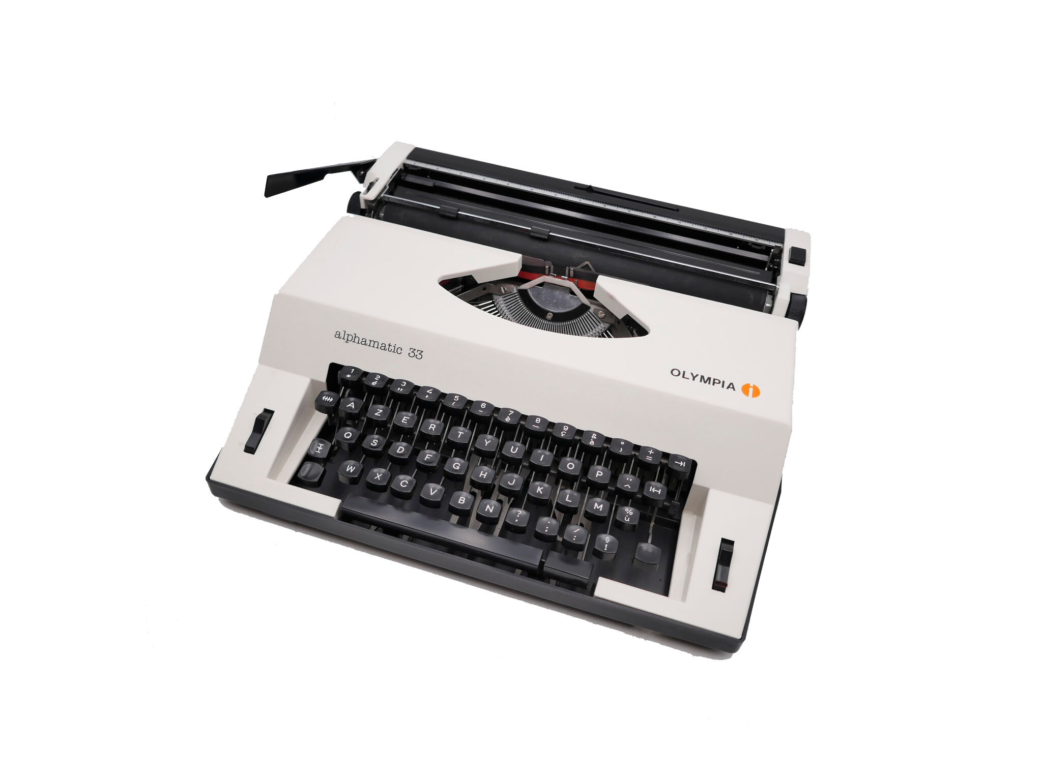 Typewriter Olympia Alphamatic 33 white revised ribbon new 1980
