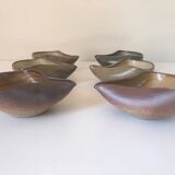 Lot of 6 cups ceramic sandstone by Jacques Lacheny