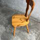 Set of 3 solid pine dining chairs – 1970s