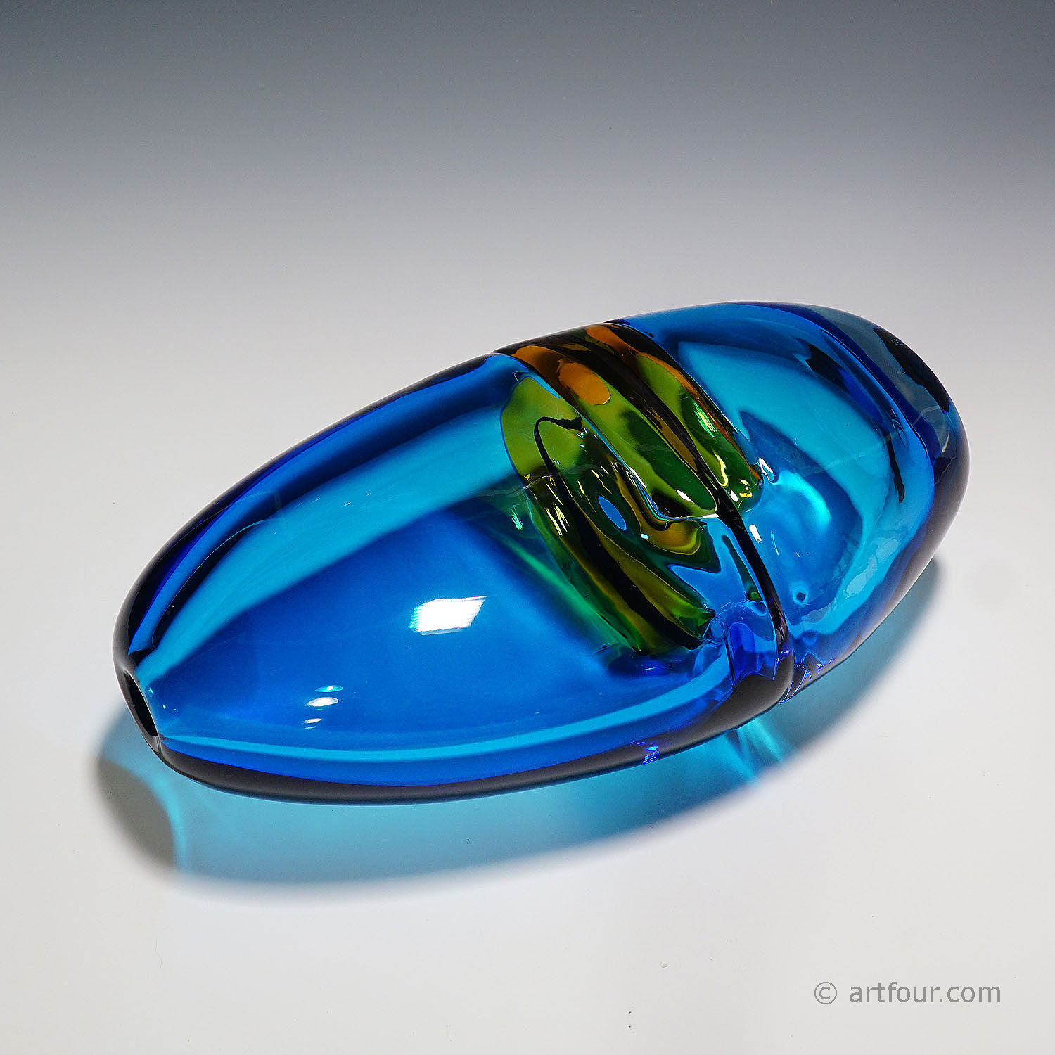 Large vase Alfredo Barbini 'double incalmo', Venice around 1968