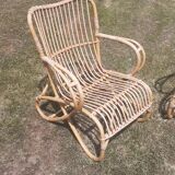 Fauteuils rotin design Louis Sognot