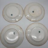 4 Sarreguemines plates, Minton model, 19th century