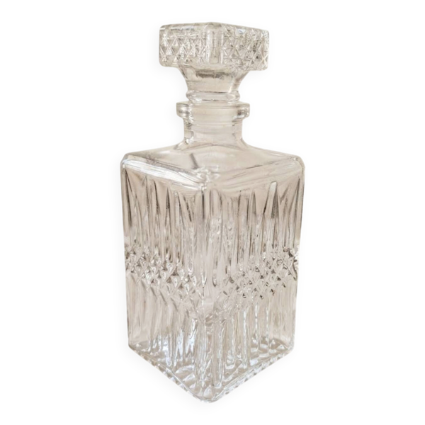 Carafe à whisky en verre moulé – années 1970